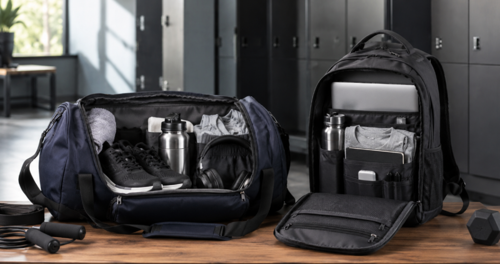 Open Gym Bag And Fitness Backpack With Workout Essentials 1