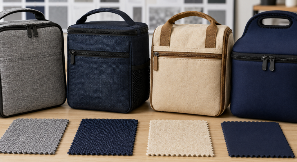 Polyester Oxford Canvas And Neoprene Lunch Bags With Matching Samples