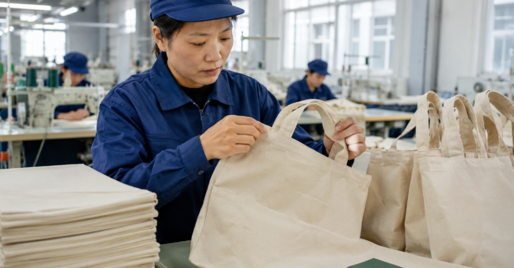 Canvas Tote Bag Quality Inspection In Factory