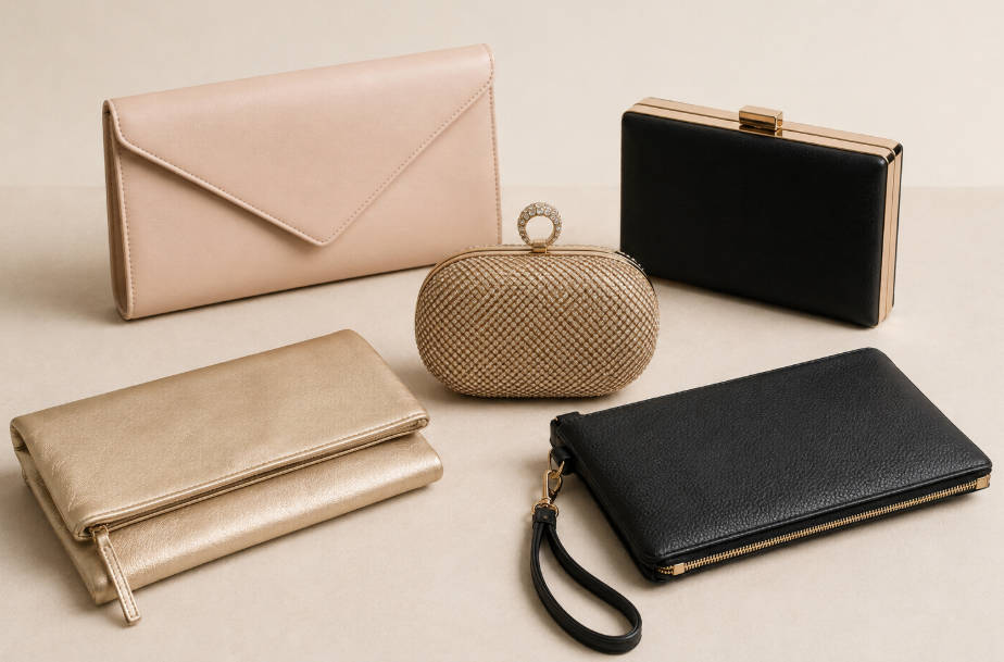 Different Styles Of Clutch Bags On Display