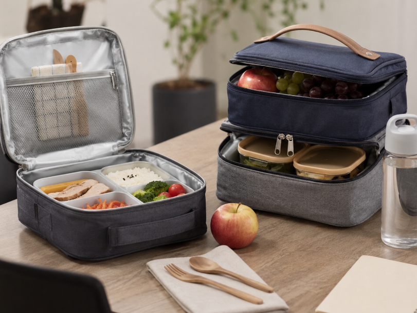Dual Compartment Lunch Bag With Bento Containers