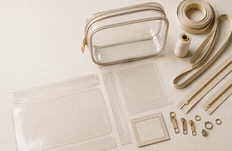 Custom Clear Cosmetic Bag Materials And Components