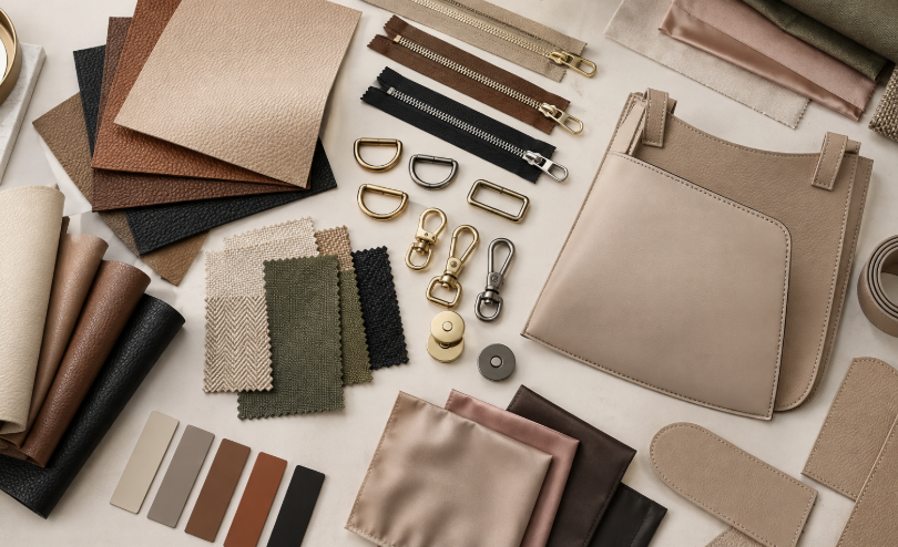 Custom Handbag Materials Zippers And Metal Hardware Options