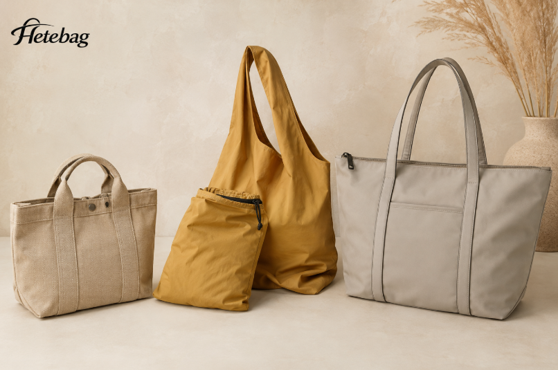 Woven Tote Bag With Materials And Samples For Custom Bag Development