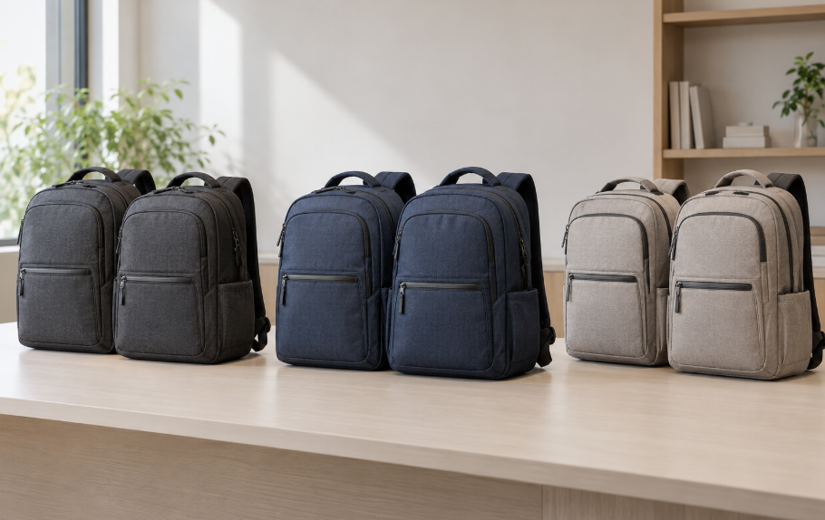 Laptop backpacks grouped by color