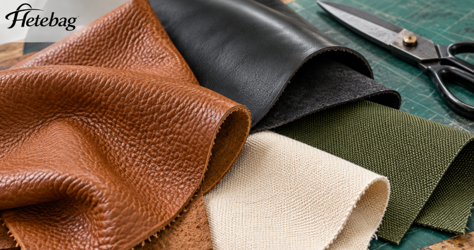 Leather And Fabric Swatches On A Cutting Table