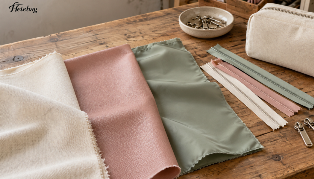 Makeup Bag Fabrics And Matching Zippers
