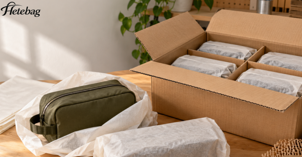 Toiletry Bags Packed For Shipping