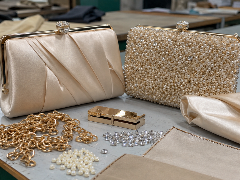 Evening Bag Materials Beads Chains And Metal Hardware Samples