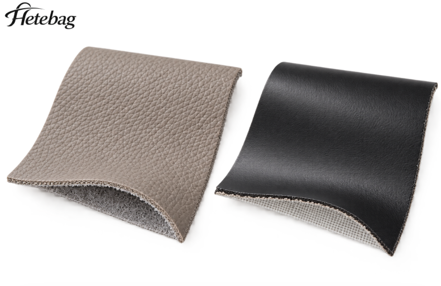 Microfiber Leather And PU Leather Swatches With Visible Backing Layers